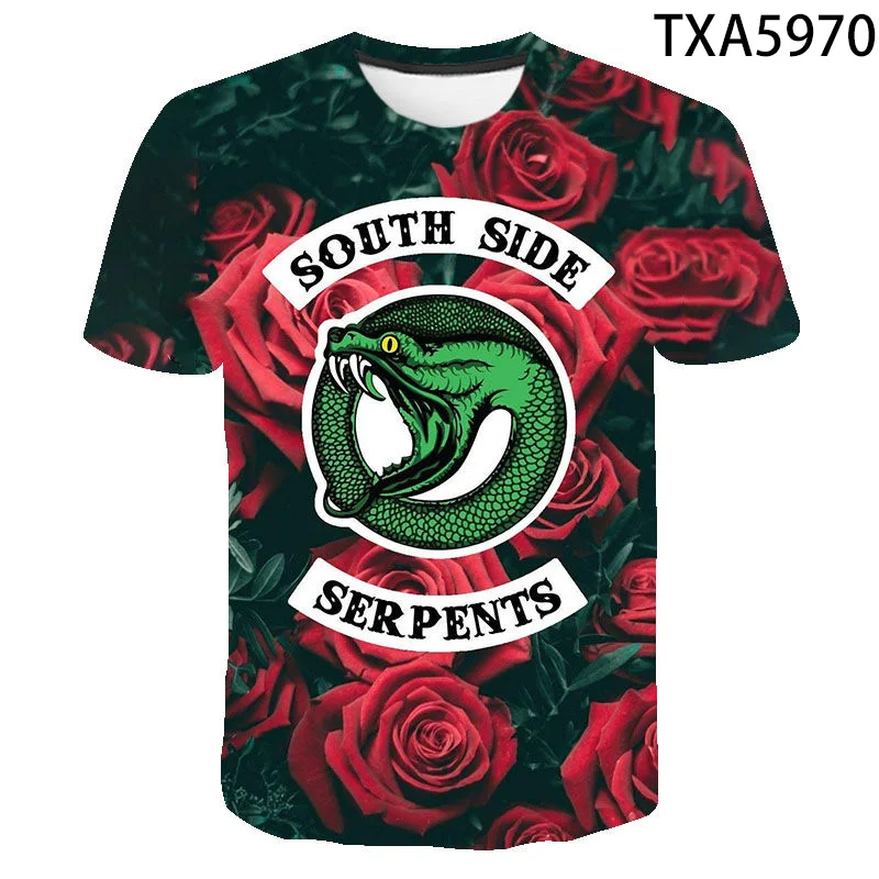 

Короткая рубашка Riverdale, Мужская футболка с принтом Riverdale, модная рубашка с принтом Riverdale