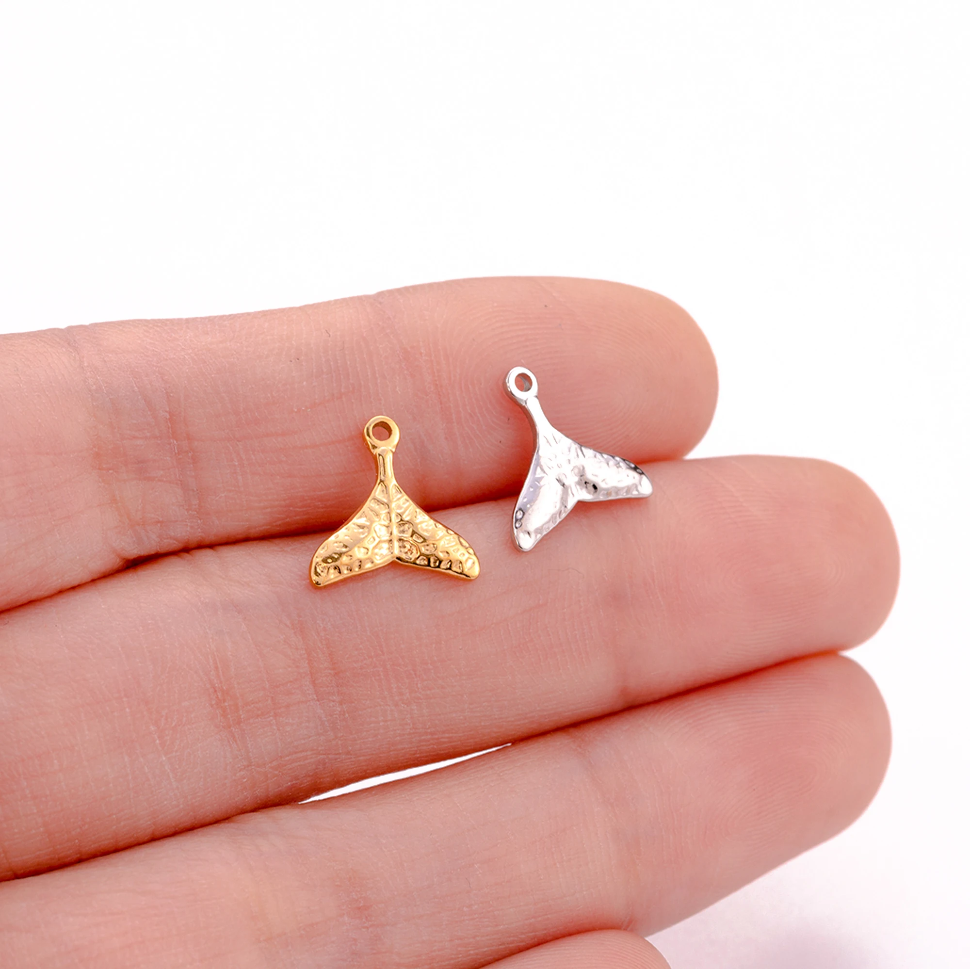 

3pcs/Lot Stainless Steel 3D Small Mermaid Fish Tail Charms DIY Necklace Bracelet Earring Jewelry Making Mini Pendants Supplies
