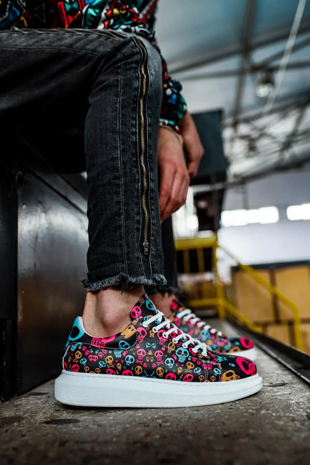 

Яркая Мужская и женская повседневная обувь Knack с цифровым принтом R044 Kets, кроссовки унисекс, удобные гибкие, модные, ортопедические, для прогу...