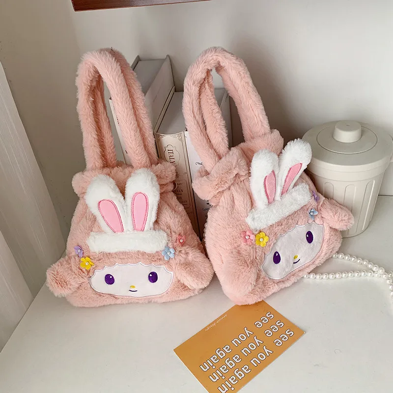 

Kawaii Sanrioed My Melody Anime Cartoon Cute Creative Sofa Plush Doll Plush Backpack Tote Bag Shoulder Bag Toys for Girls