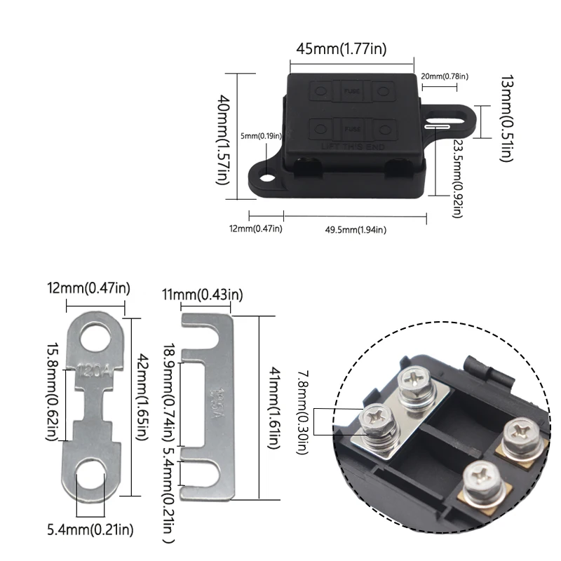 Блок предохранителей для болтов и вилок 32 в AFS 20A 30A 40A 50A 60A - 200A