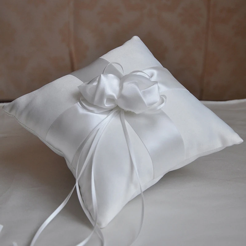 

Ring Pillow Cushion Bearer With Ribbons Bridal Wedding Ceremony Pocket WhiteCross Bud Ring Pillow Wedding Ring Setting Decor