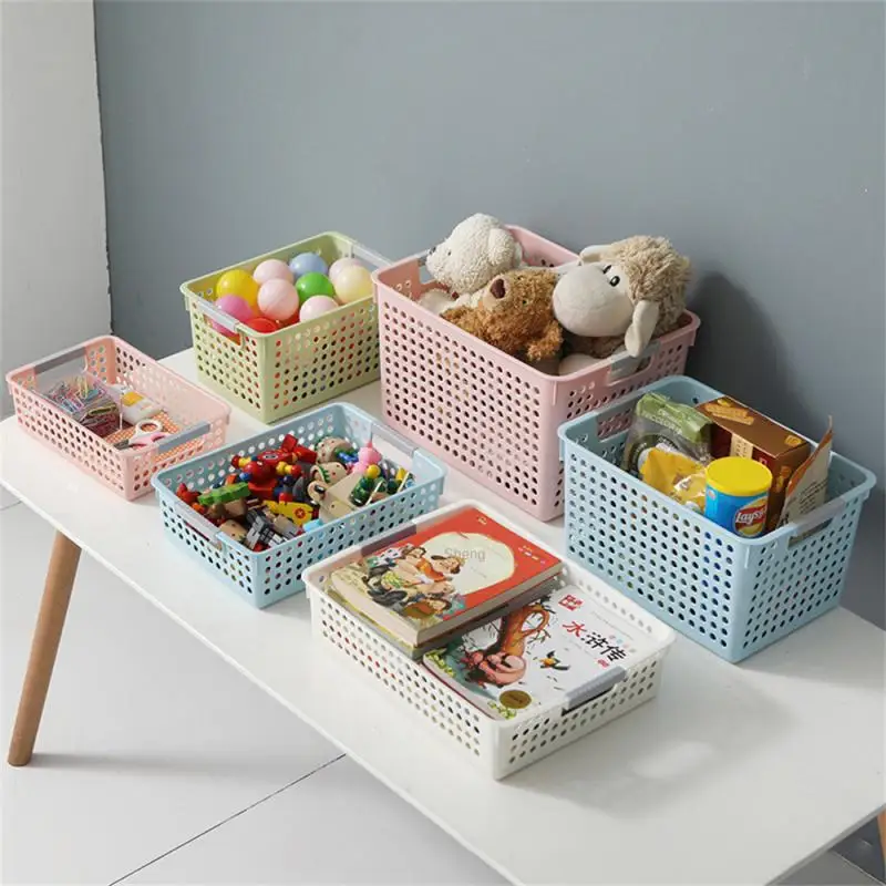 

Table Plastic Box Foldable Food Storage Basket Save Space Multifunctional Cosmetic Storage Basket Household Tools Home Use