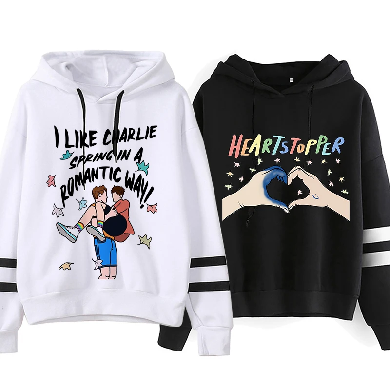 

Charlie and Nick Harajuku Kawaii Sweatshirt Anime Heartstopper Hoodies Women/men Manga Graphic Pullovers Gothic Aesthetic Hoody