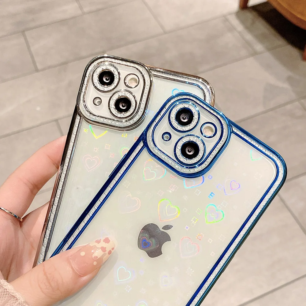 Градиентный лазерный Алмазный чехол для телефона Iphone 13 чехлы силиконовые 11 12 Pro Max