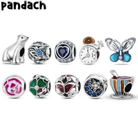 silver color animal shape charms beads fits pandach 925 original charms bracelets diy women original jewelry color bead 2022 new