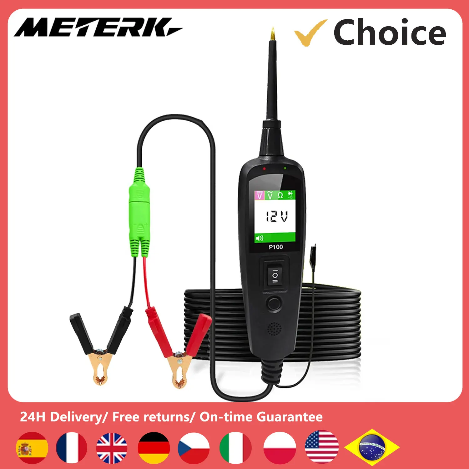 Диагностический инструмент для измерения напряжения автомобиля 12/24 В