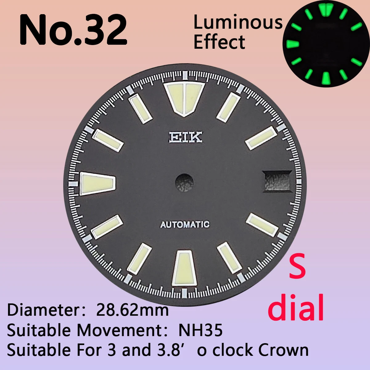 

NH35 Dial NH36 S Watch 28.5mm/29mm Various Colors C3 Super Luminous Fit NH35 NH36 Movement Modified Watch Literal Abalone Seiko