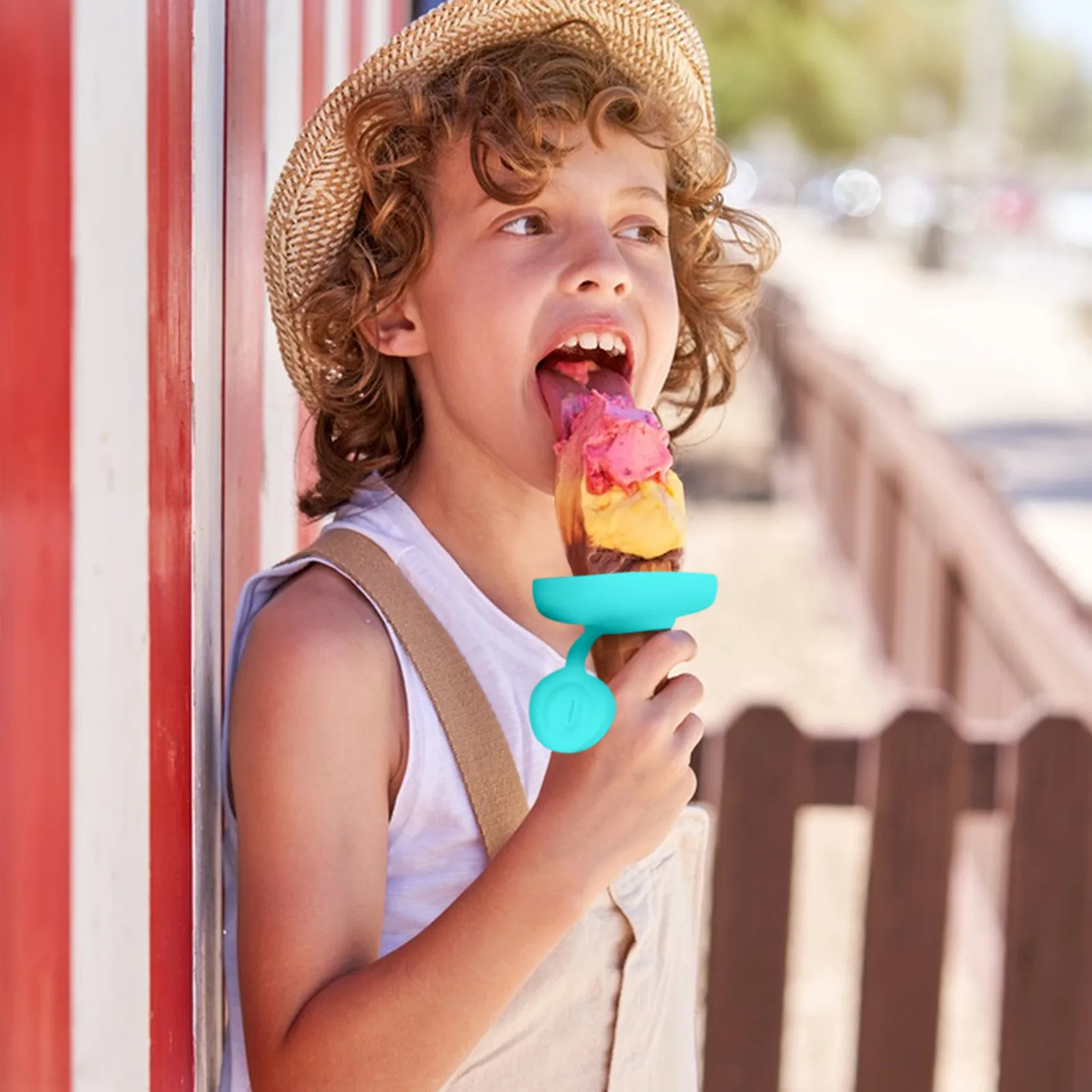 zczelny stojak na lody bez kapania uchwyt lód mrożenia ze słomką dla dzieci fajne lato