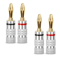 ukyee banana plugs audio jack connector 24k gold speaker connector for speaker wire audiovideo receiver and sound systems