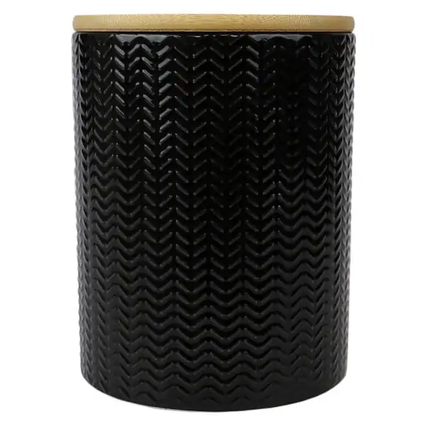 

Medium Ceramic Canister, Black