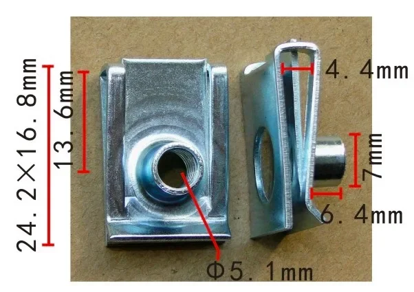 worldgolden 100шт авто металлические крепежные детали гайка M6