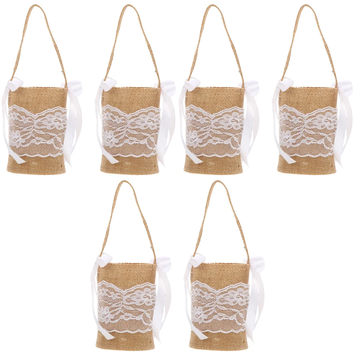 

Wedding Basket Storage Flower Candy Burlap Photo Holder Lace Linen Prop Gift Party Gifts Christmas Case Western