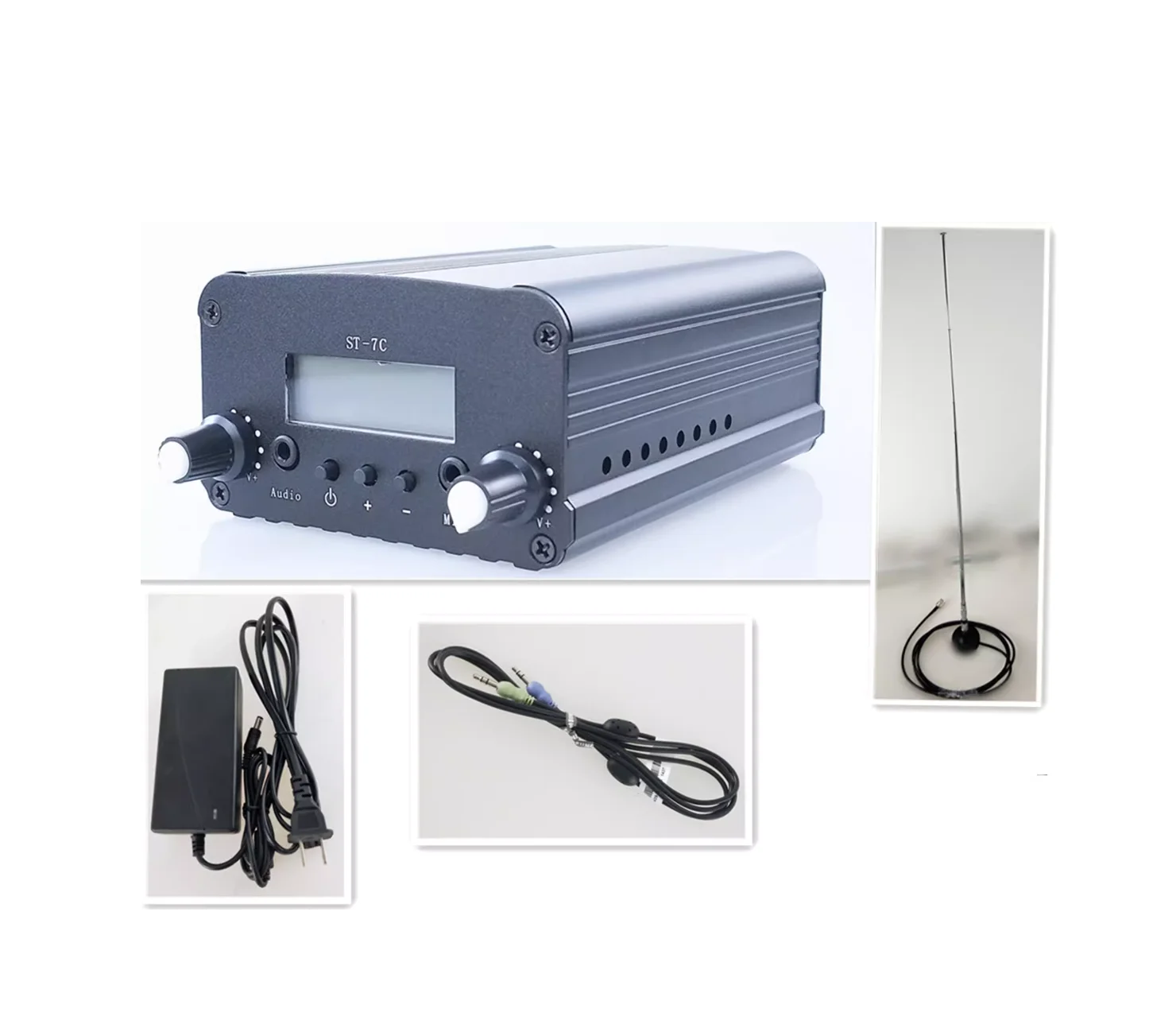 _ 1 Вт/7 Вт 12 В 3 А 76-108 МГц Стерео PLL FM-передатчик радиостанция для вещания полный