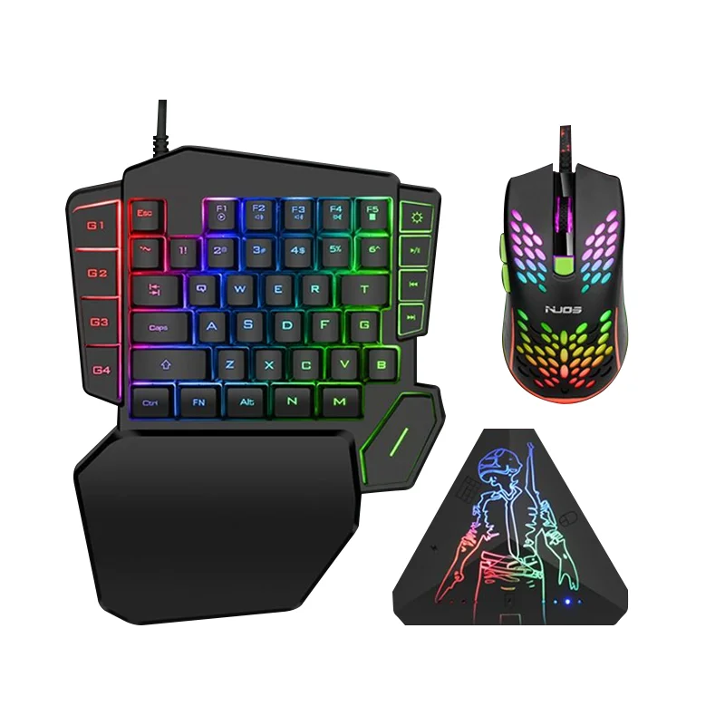 

Gamer Tablet Macro Keyboard One Hand Keypad USB RGB Backlight Ergonomics Mini Keyboard for Mobile Tablet PC Laptop for Pubg