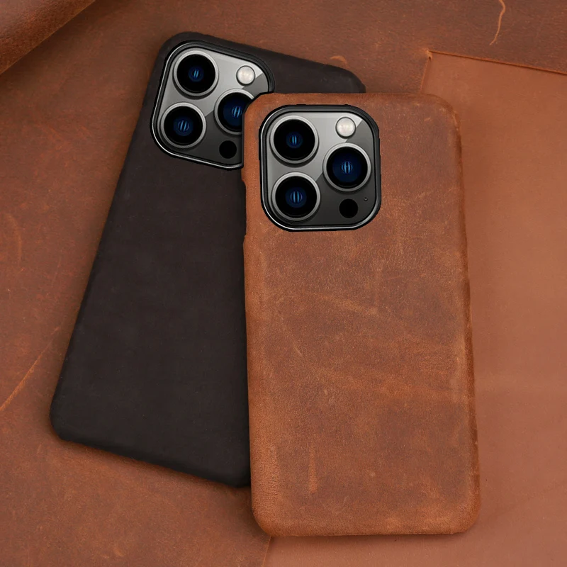 

Чехол из воловьей кожи для iPhone 14 13 12 11 Pro Max XR XS Max, чехол-накладка из воловьей кожи Crazy Horse для iPhone 14 Pro Max, чехол