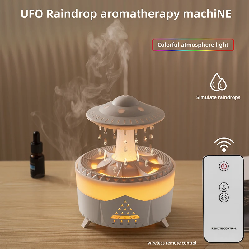 

UFO Water Drop Humidifier Rain Cloud Air Humidifier Aromatherapy Essential Oils Aroma Diffuser USB Air Diffuser Mist Maker