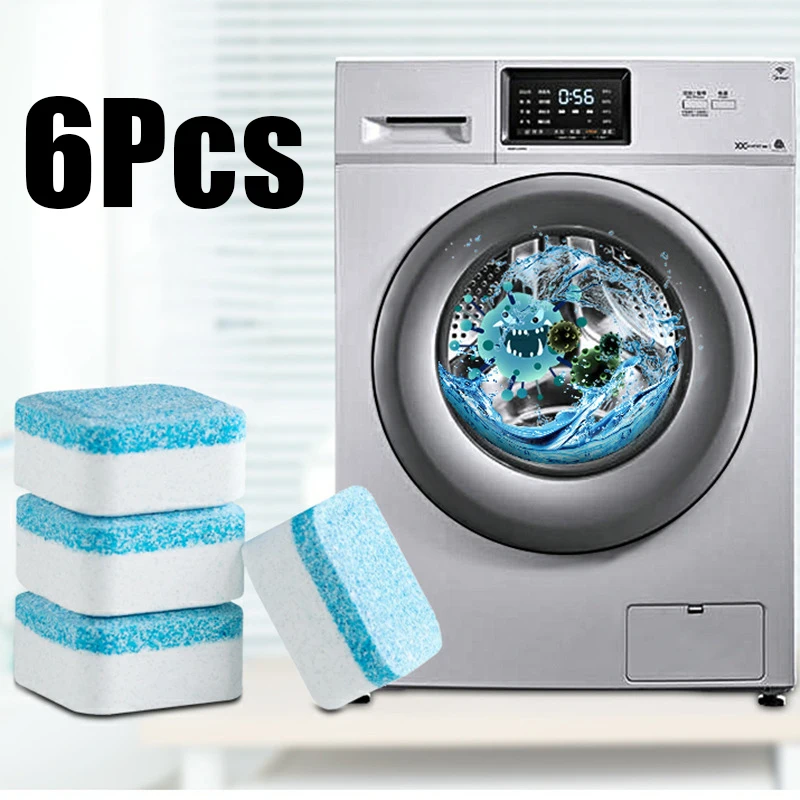 

6Pcs Washing Machine Cleaner Effervescent Tablets Remove Mycete Deodorant Cleaning Agent Pills Remove Dirt Detergent