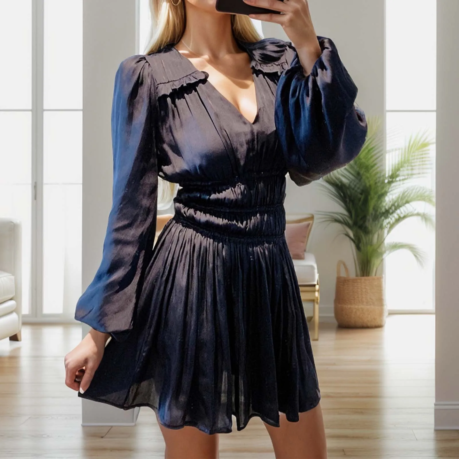 Элегантные вечерние платья шифоновое платье-рубашка с длинными рукавами женское