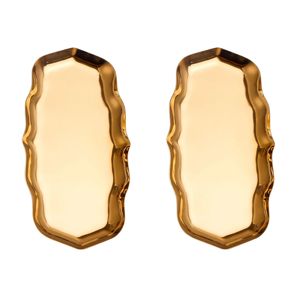 

Tray Jewelry Dish Holder Plate Ring Trinket Organizer Gold Trays Dessert Metal Towel Storage Key Display Teacake Soapdecorative