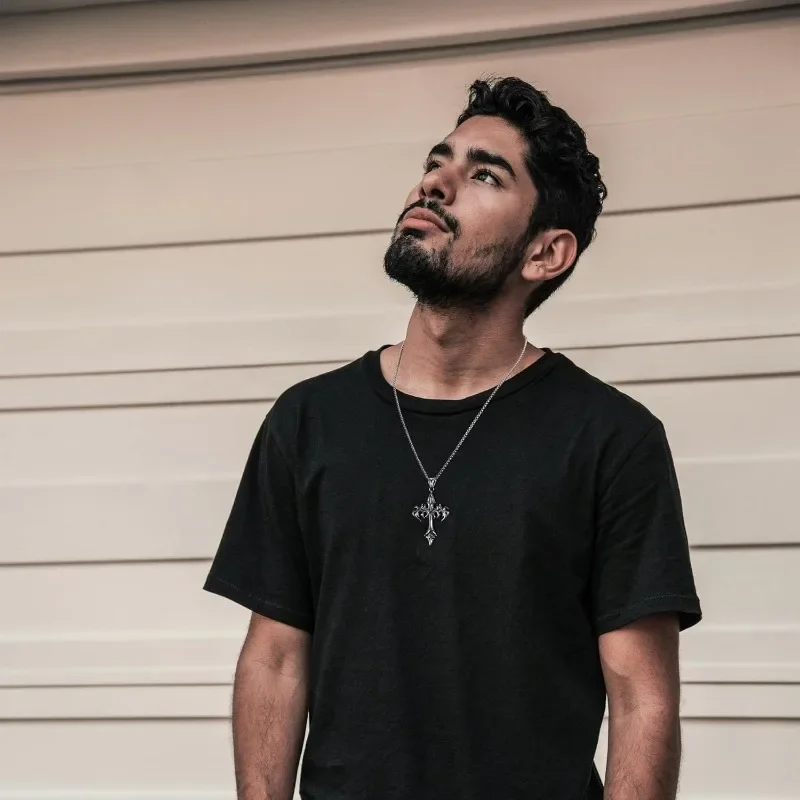 Готическое ожерелье из нержавеющей стали с серебряным крестом-цепочкой для