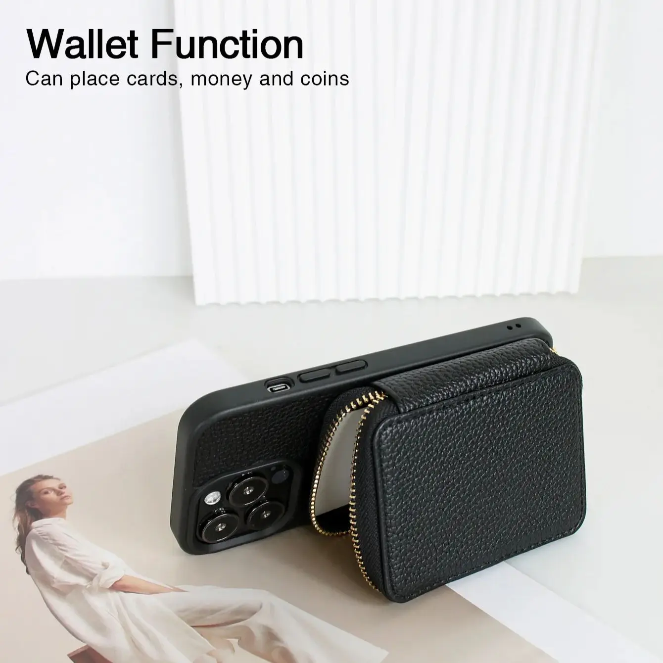 Кожаный чехол-кошелек Bonola через плечо для iPhone 16 Pro 6 3 дюйма с ремешком-держателем