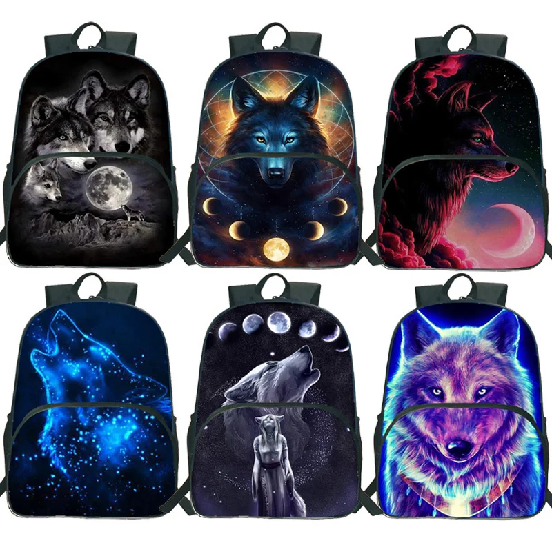

3D Animal Lion Wolf Backpack Boys Schoolbag Girls Bookbags Kids School Ruckk Casual Travel Mochila Children's backpack gifts