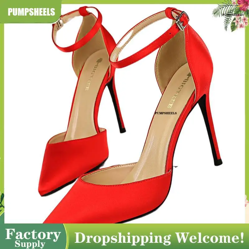 

Туфли-лодочки женские на высоком каблуке, пикантные шелковые туфли-лодочки, модная офисная обувь, Зеленые Синие, цвет черный, 43