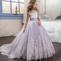 summer new girls dress princess dress embroidered girls wedding dress long skirt bow tail evening dress