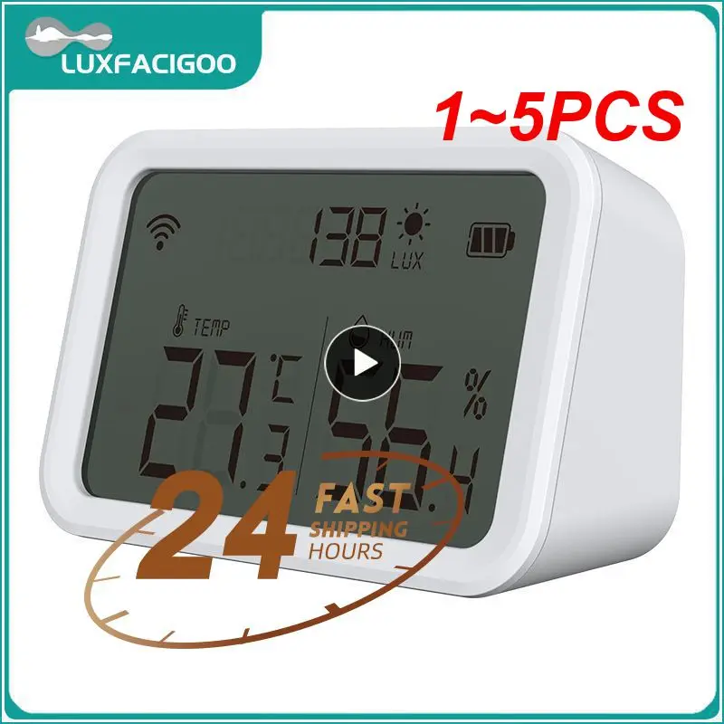 

1~5PCS Smart Thermometer Real-time Detection Battery Display Temperature And Humidity Sensor Tuya Smart Zigbee Hygrometer
