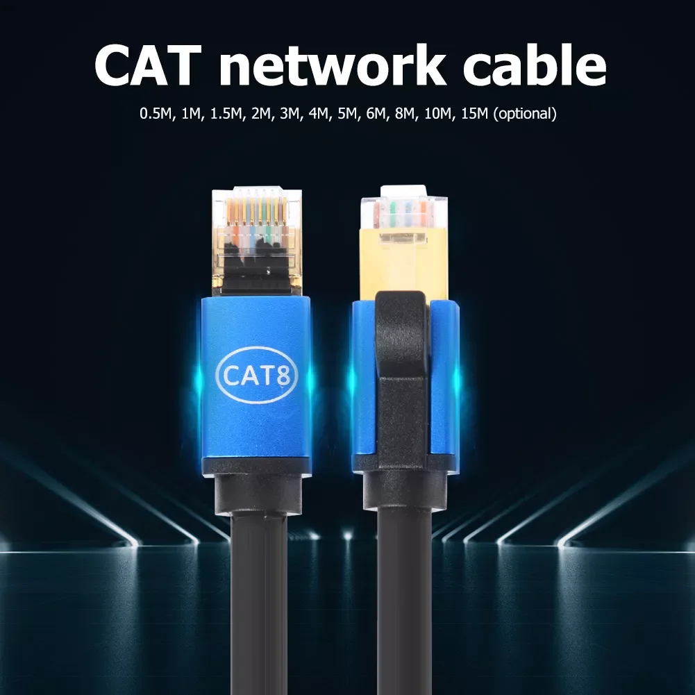 

Ethernet Cable STP 40Gbps Super Speed Cat 8 RJ45 Network Lan Patch Cord RJ45 Ethernet Cable for Router Modem Switch PC