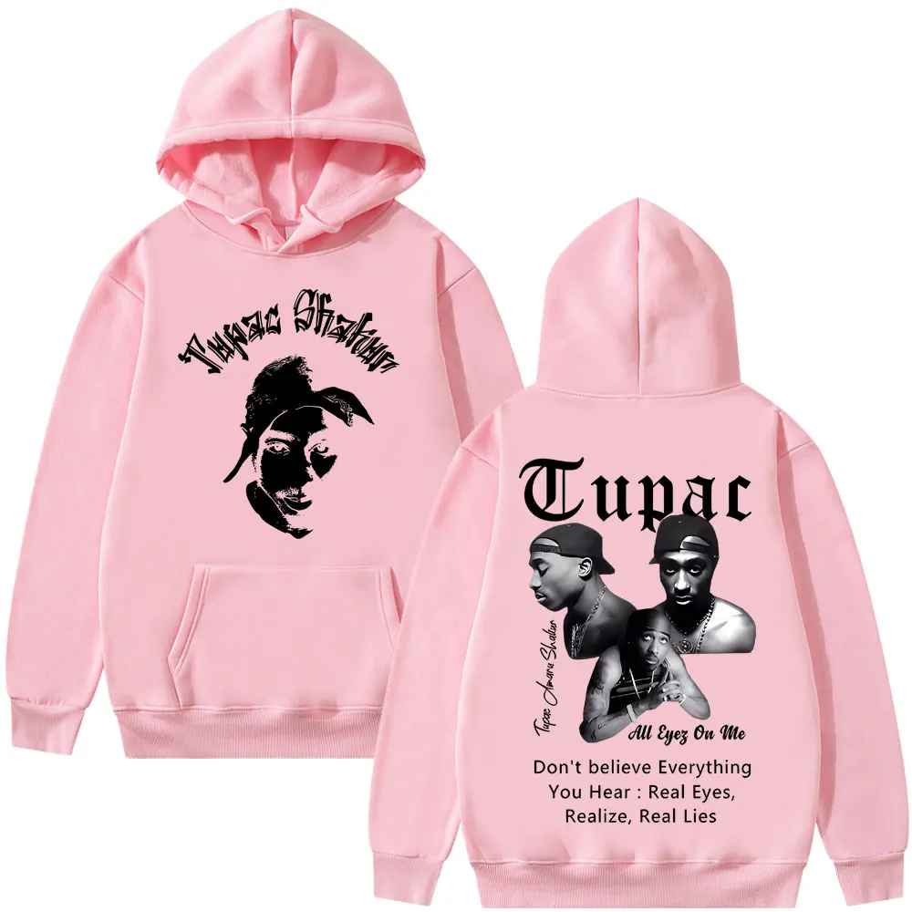 Rapper Tupac 2pac Shakur All Eyez on Me Hoodie Men Women Fashion Hip Hop Vintage Hooded Sweatshirt Men's Loose Oversized Hoodies
