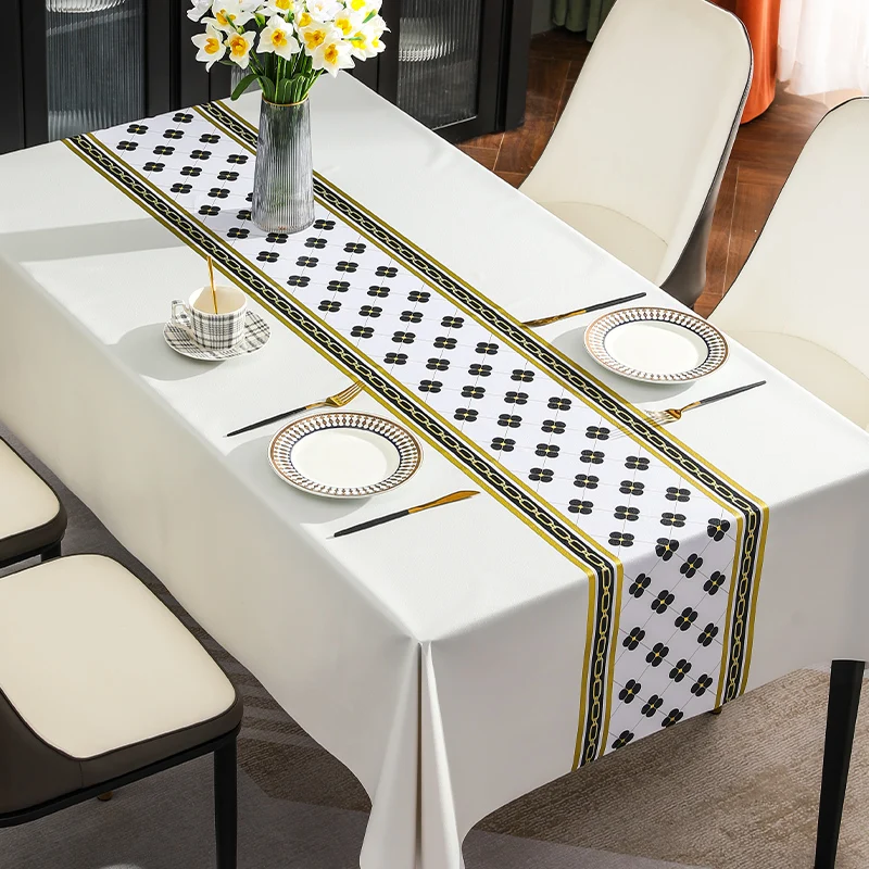 

Table cloth waterproof, oil resistant, scald resistant, and washable PVC living room, household dining table mat