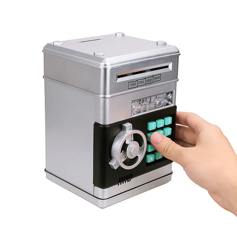 

Cash Coin Automatic Deposit Banknote Money Saving Machine ATM Bank Safe Box Anpro Electronic Password Piggy Bank ATM Money Box