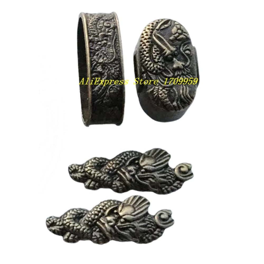 Набор тематических фитингов дракона Menuki Fuchi Kashira для японского меча с ручкой