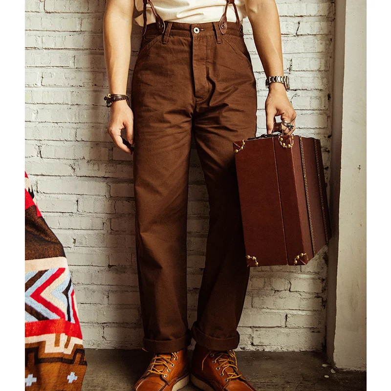 

CK-0010 WW2 US Army Officer Trousers Heavy 310 GSM High Quality Waist Cotton Casual Chino Vintage Pants 3 Colours