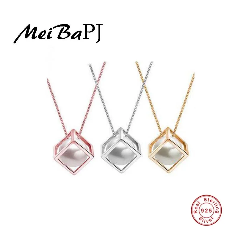 

[MeiBaPJ]The new natural freshwater pearl pendant 6-7mm cube circle flawless