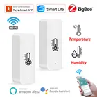 Умный датчик температуры и влажности Wi-FiZigBee Tuya, работает с умным домом на батарейках, работает с Alexa Google Home