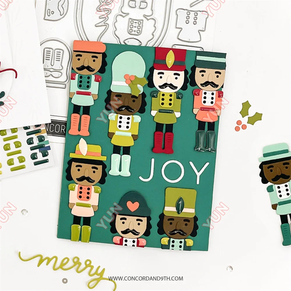 Новые штампы и трафарет на Рождество веселый Щелкунчик радость ручная работа