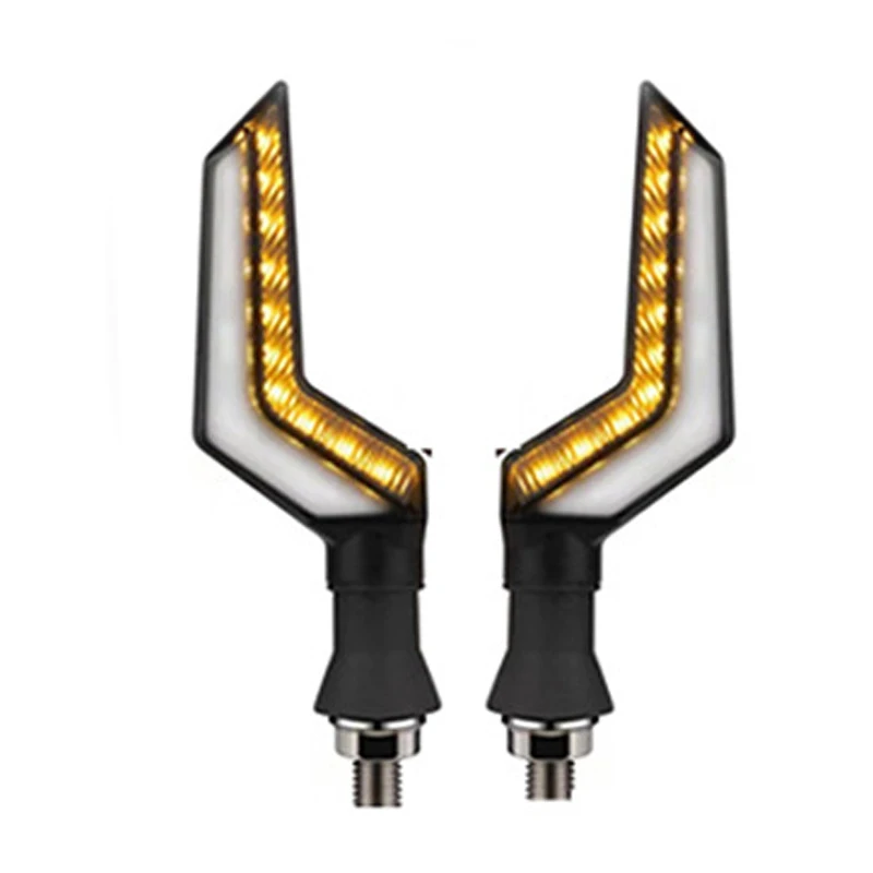 

12 В светодиодный указатель поворота для мотоцикла, двухцветный светодиодный плавный указатель поворота, индикаторы для мотоцикла, светодиодный ABS, хвостовая мигалка с аэродинамическим профилем