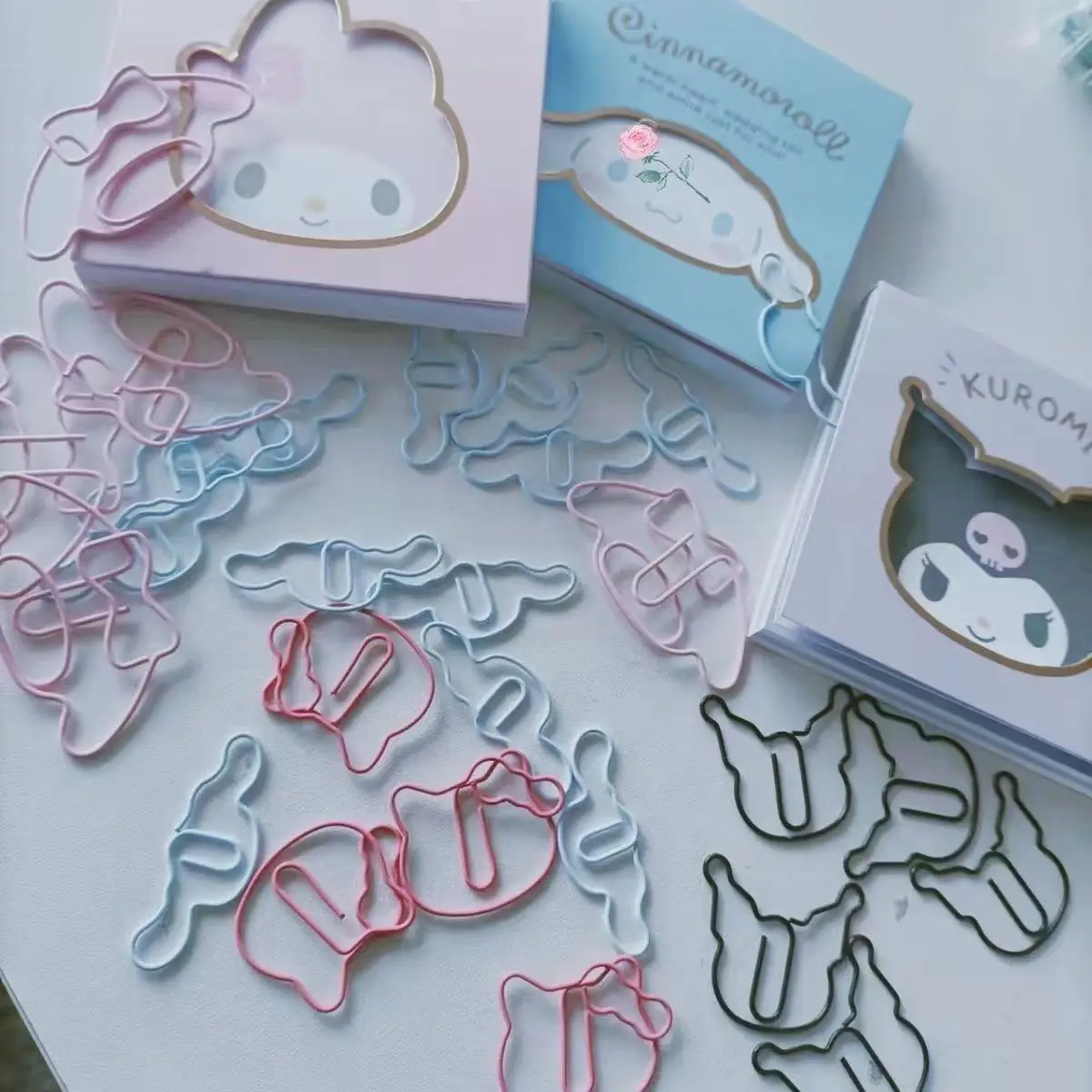 

10 шт./Набор Kawaii связующие зажимы Kuromi Cinnamoroll Mymelody мультфильм аниме форма декоративные закладки