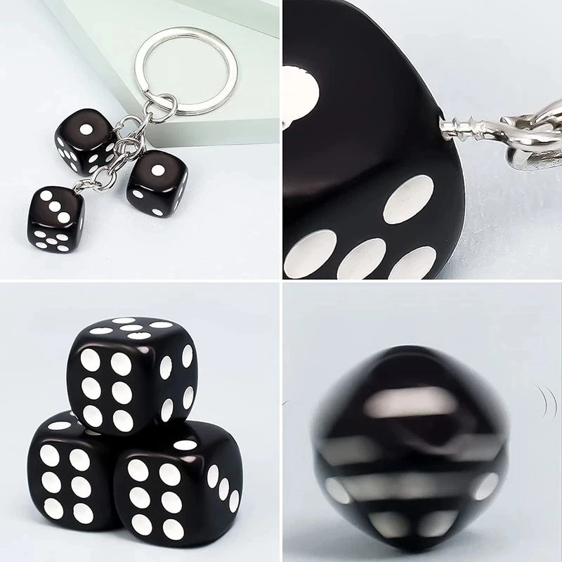 Creative Colourful Dice Keychain For Women Men 3D Resin Dice Key Chain Car Key Holder Key Accessories Funy Gifts