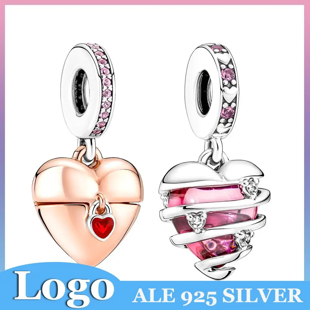 

100% S925 Sterling Silver Pandora Moments Reveal Your Love Heart Dangle Charm Beads fit Original Bracelet Women Lady Gift
