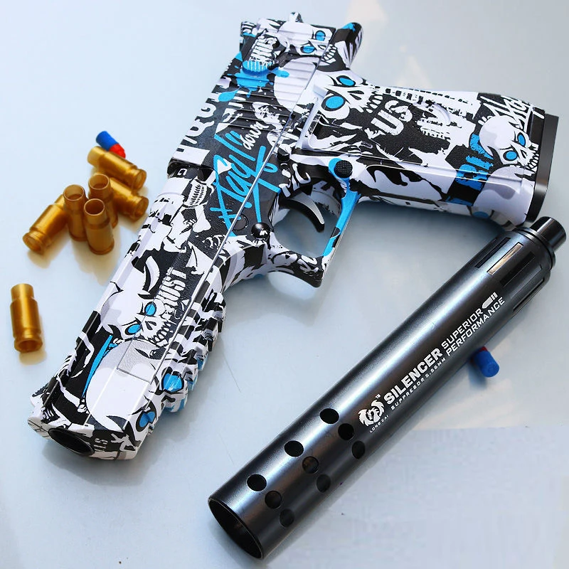 Ракушка метательный пистолет Glock игрушечный с мягкими пулями G17 Pistola Blaster пусковая