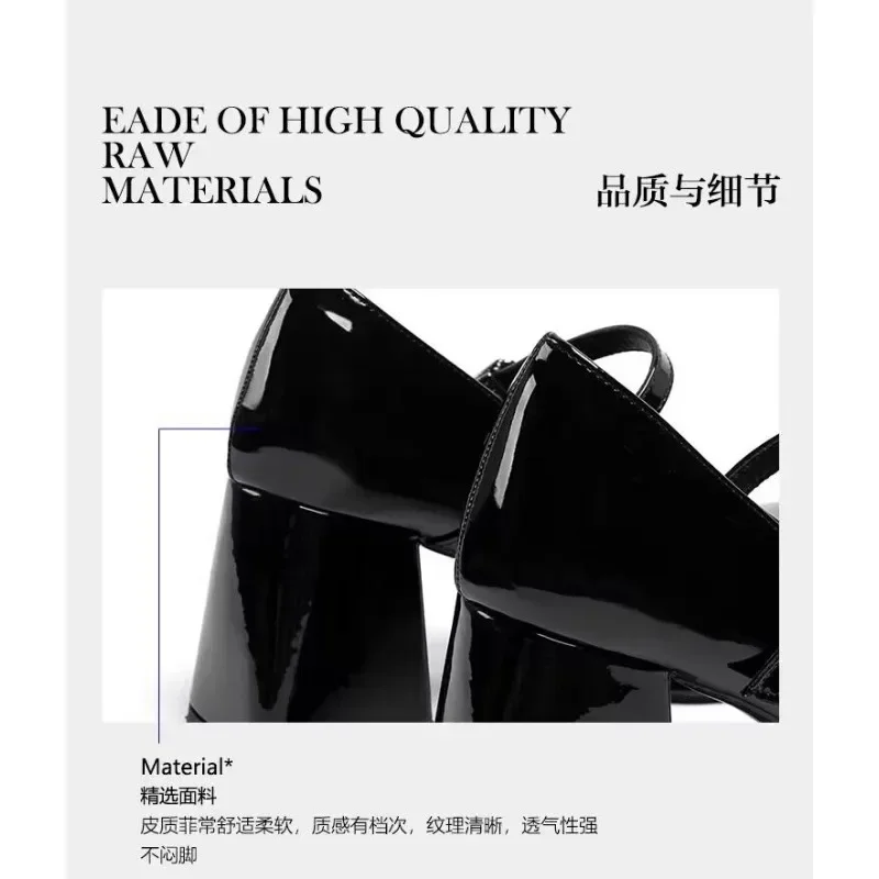 2024 винтажные черные сандалии Мэри Джейн женские нескользящие повседневные