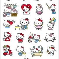 hello kitty anime cute stickers cartoon girlish student material notebook mobile phone water cup notebook ins stickers