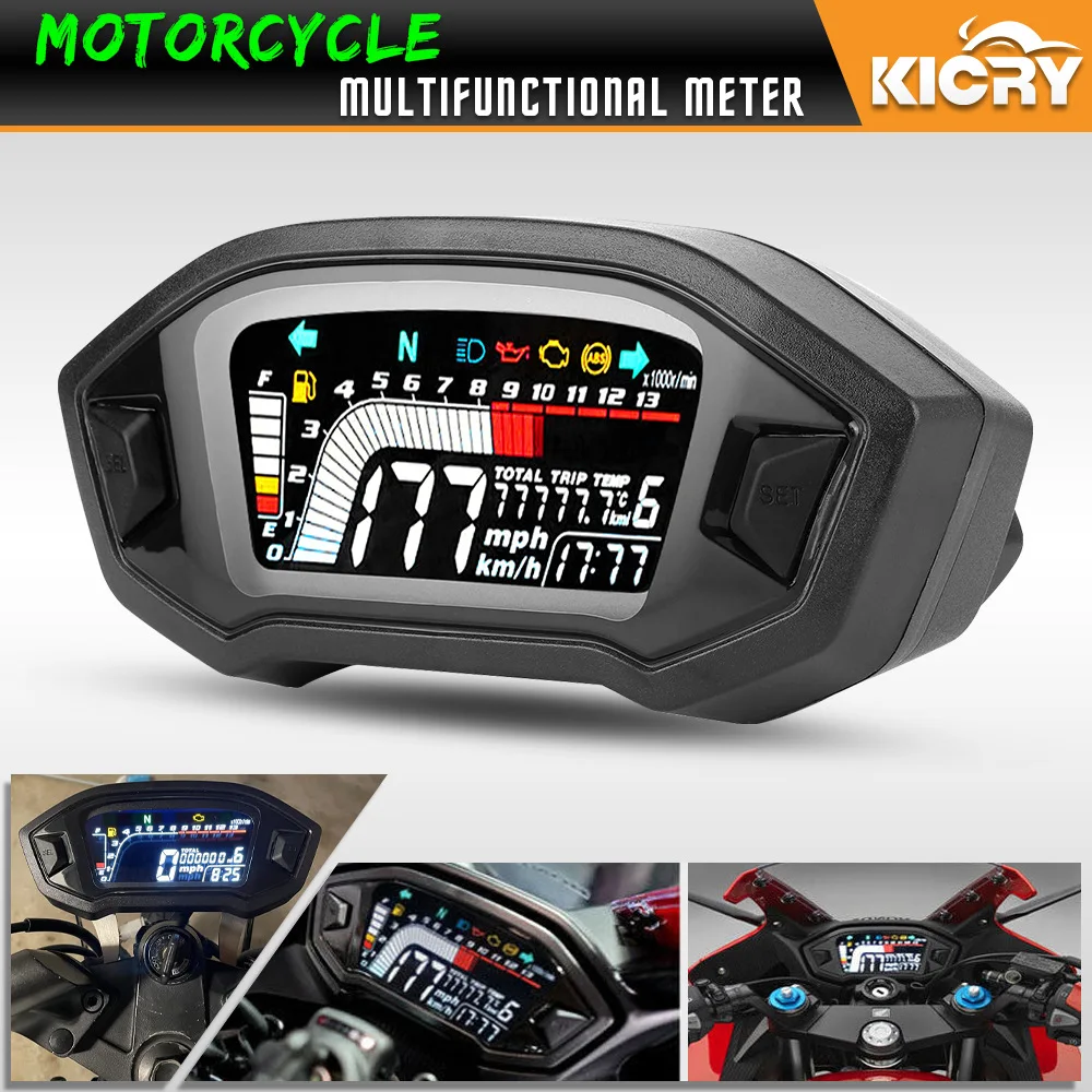 

Motorcycle Digital Speedometer Dash Board Universal Odometer Tachometer Counter Dashboard Moto Instrument Panel Gear Indicator