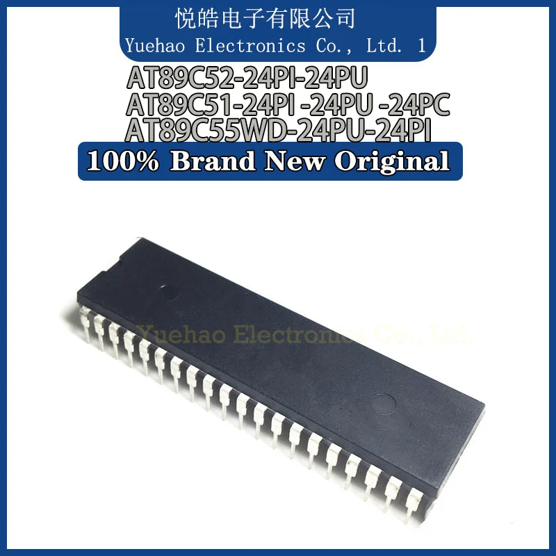 

New Original AT89C55WD-24PU-24PI AT89C51-24PI -24PU -24PC AT89C52-24PI-24PU IC MCU DIP-40