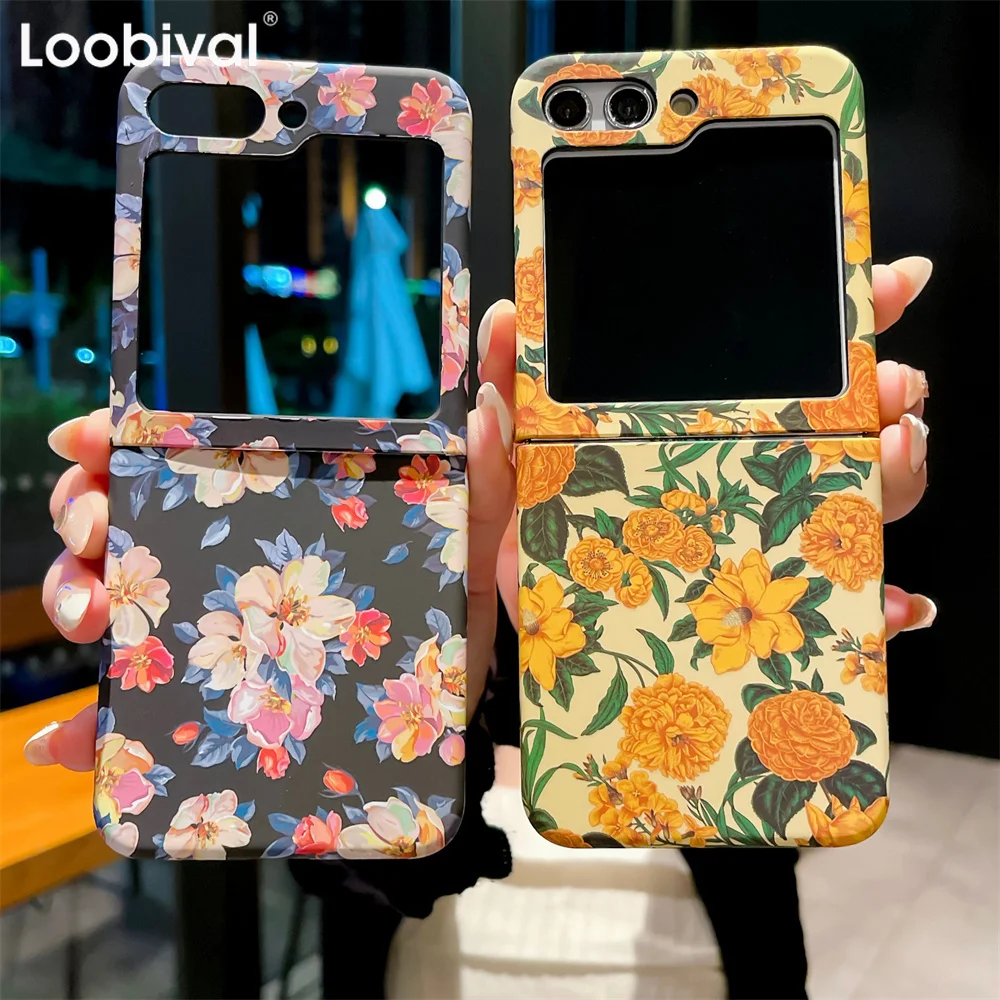Ins красивый цветочный матовый чехол для телефона Samsung Z Fold5 складной 4 3 Galaxy Flip5 Flip 5