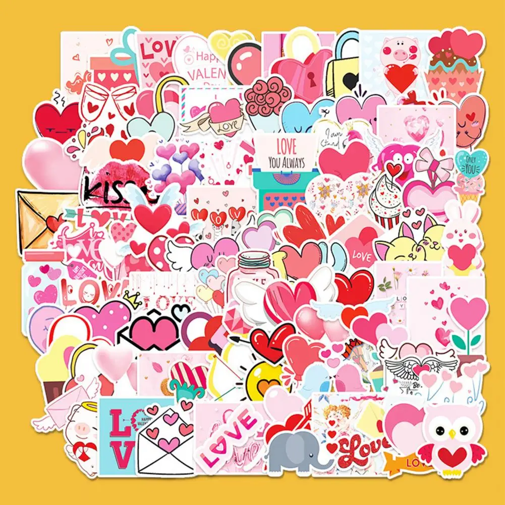 

Water Cups Stickers Delicate Tear Resistant Odor-free Valentine's Day Water Cups Stickers Gift DIY Stickers Luggage Decals